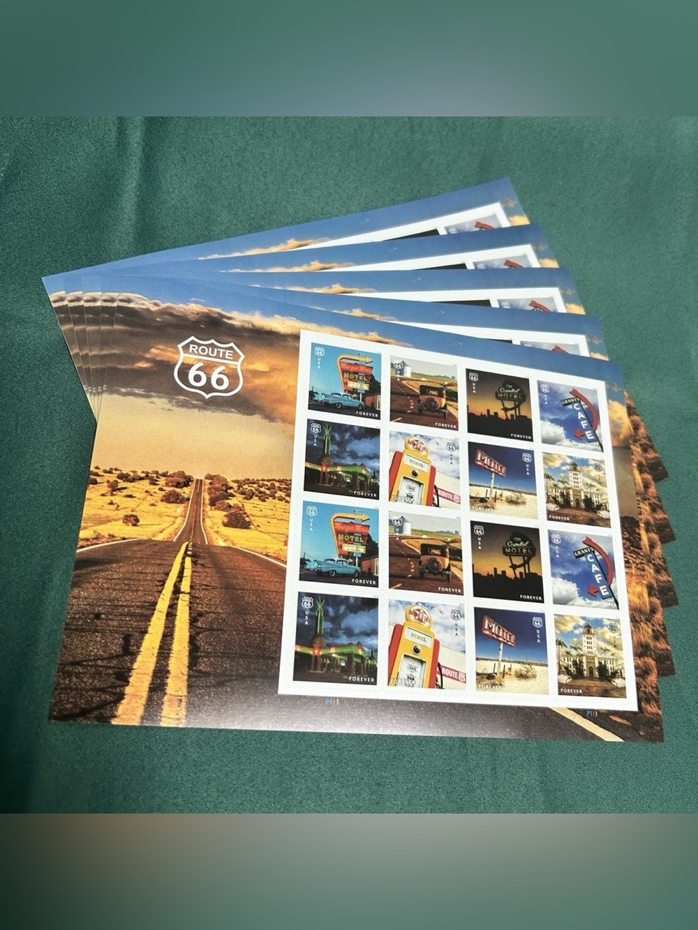 10 Books❤️Forever Stamp Route 66 Vintage Road Poster Print - 2026 Lessie